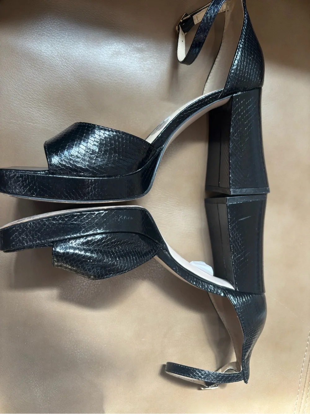 Jessica Simpson Black Ankle-Strap Platform Heels 3.5 inch heels